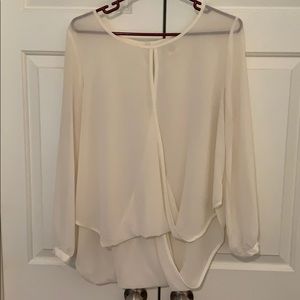 Sheer Off White Cutout Blouse